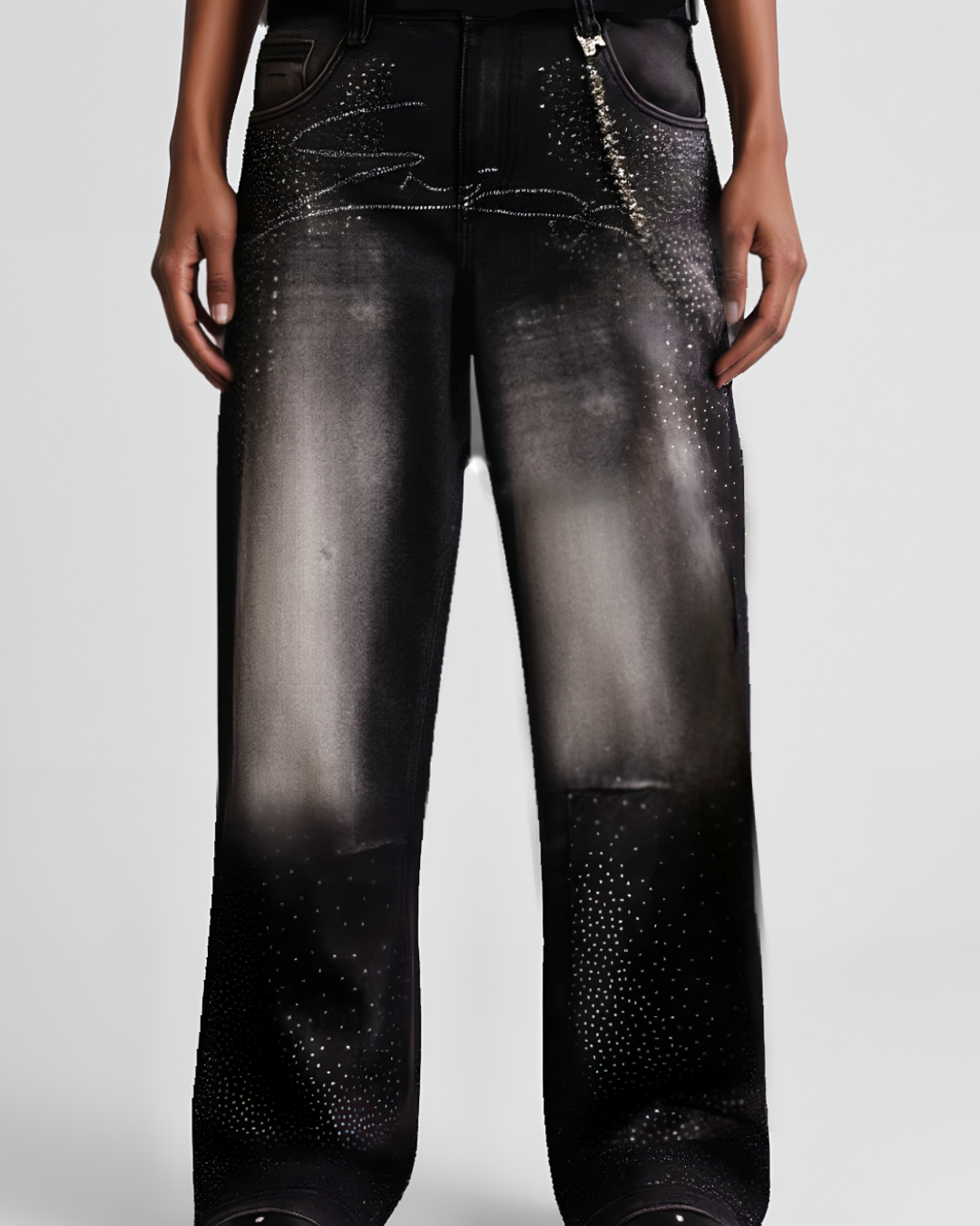 Unisex Rhinestone Jeans