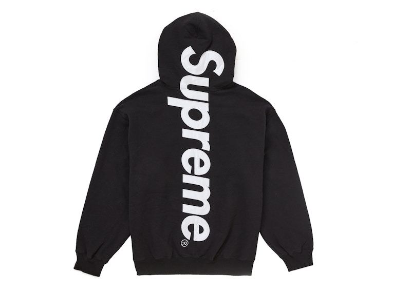 Supreme Satin Applique Hooded Sweatshirt FW24 Black