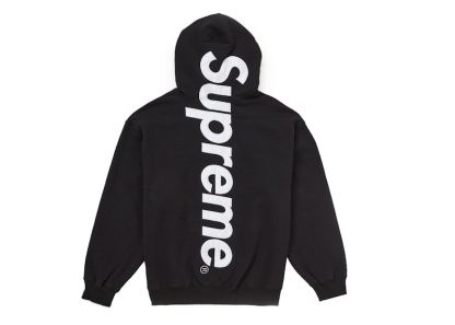 Supreme Satin Applique Hooded Sweatshirt FW24 Black