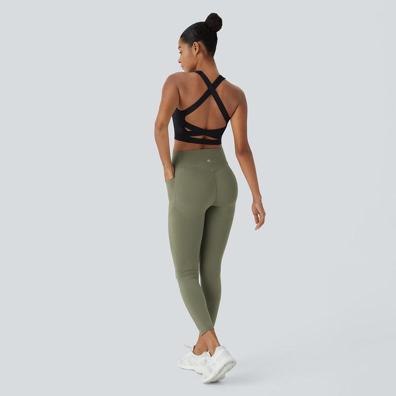 Women's UltraSculpt SoCinched High Waisted Scrunch Butt Lifting Tummy Control Side Pocket Training Leggings No Front Crotch Seam #NovaTopFinds #RushReady2025 #fall #fallfasion