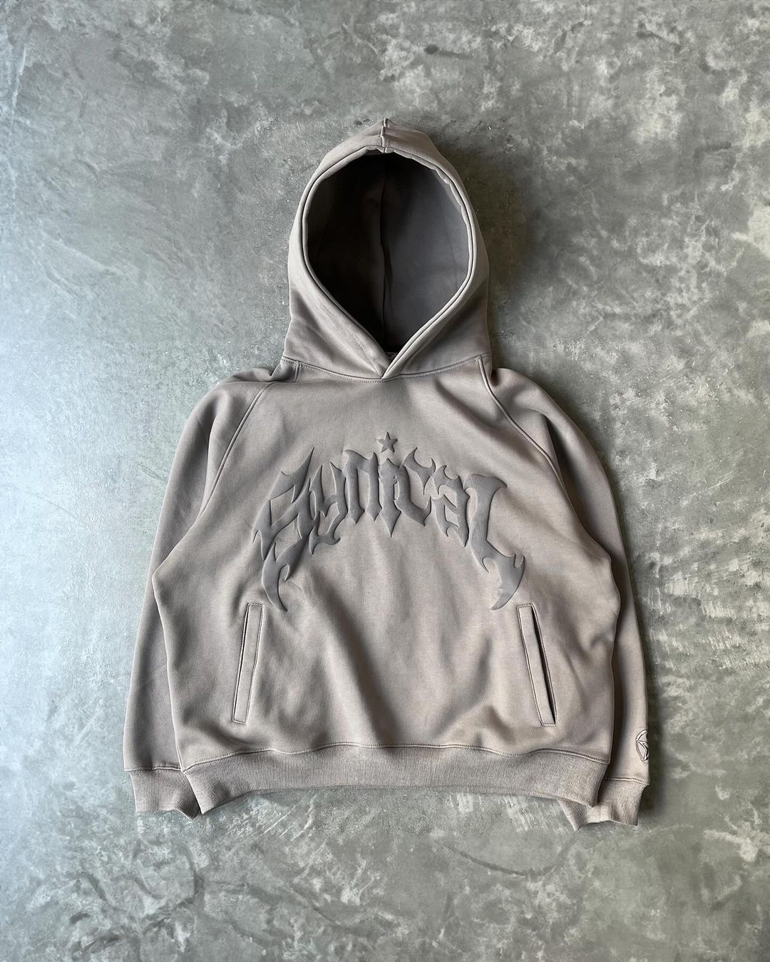 Puff Print Monochrome Reborn Pullover Hoodie