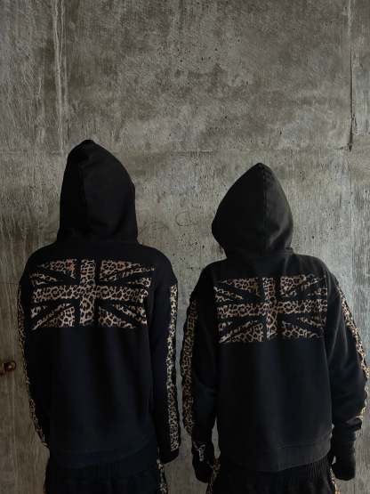 “cheetah stripe” zip hoodie set