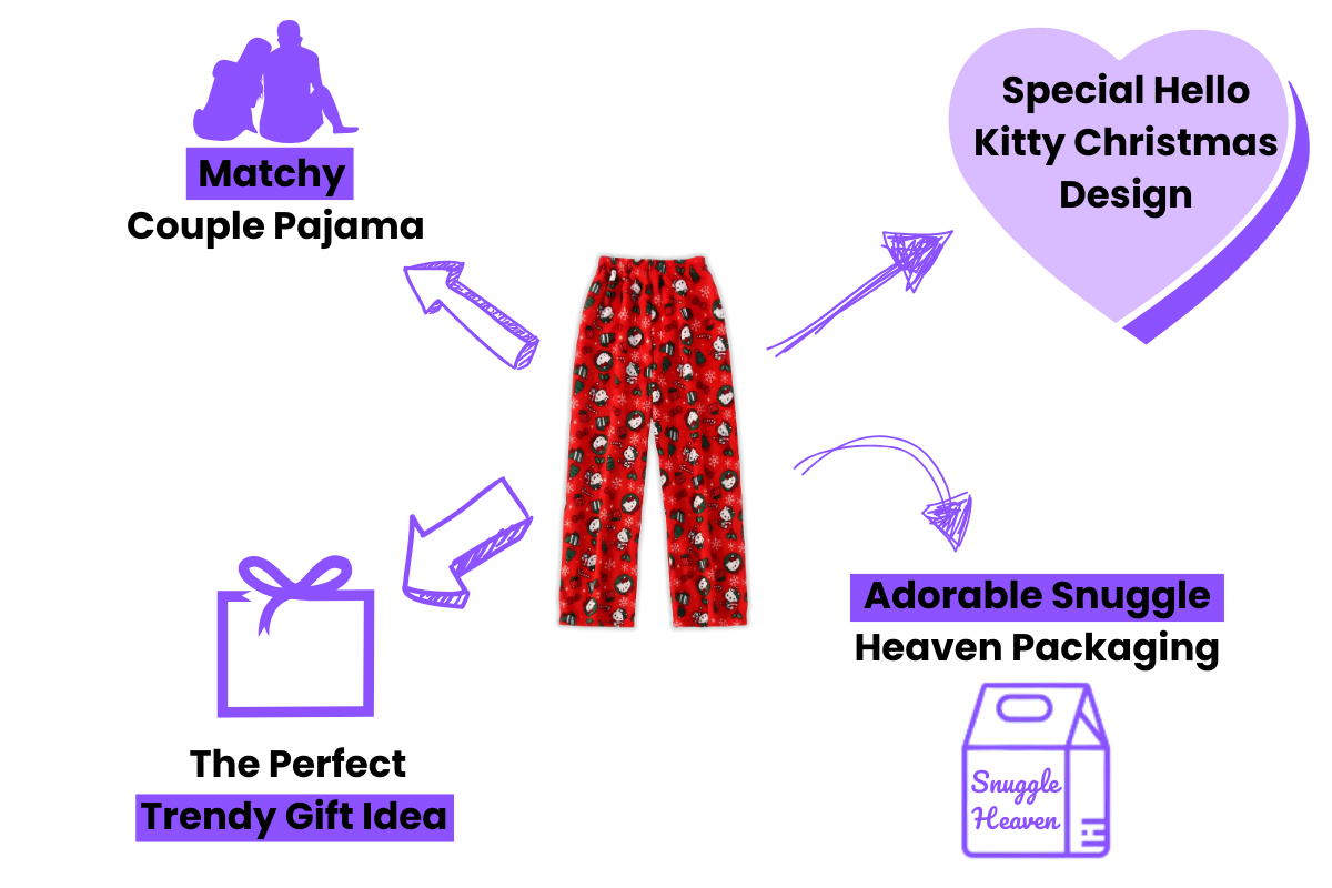 Hello Kitty Christmas Pajama Pants Cozy Banner