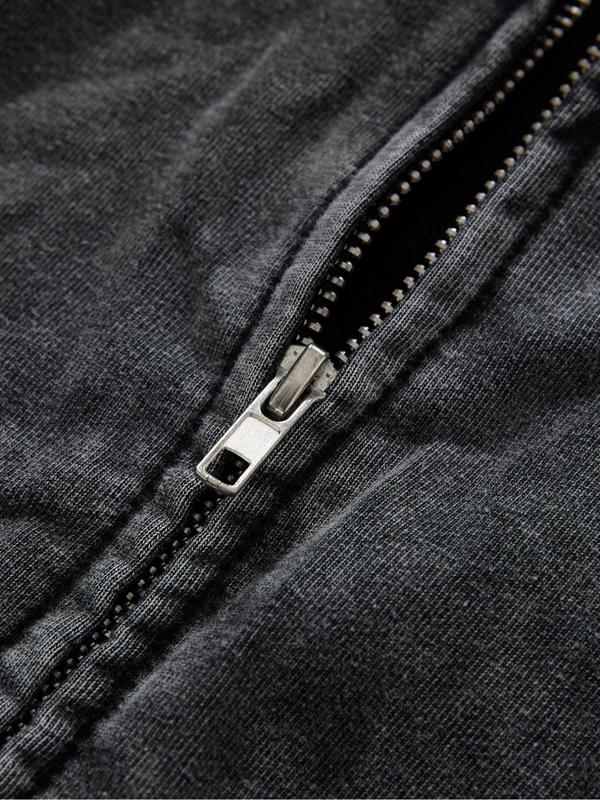 Men's Letter Print Zip Up Hoodie, Casual Loose Street Long Sleeve Hooded Sweatshirt for Daily Wear, Men's Clothes for All Seasons