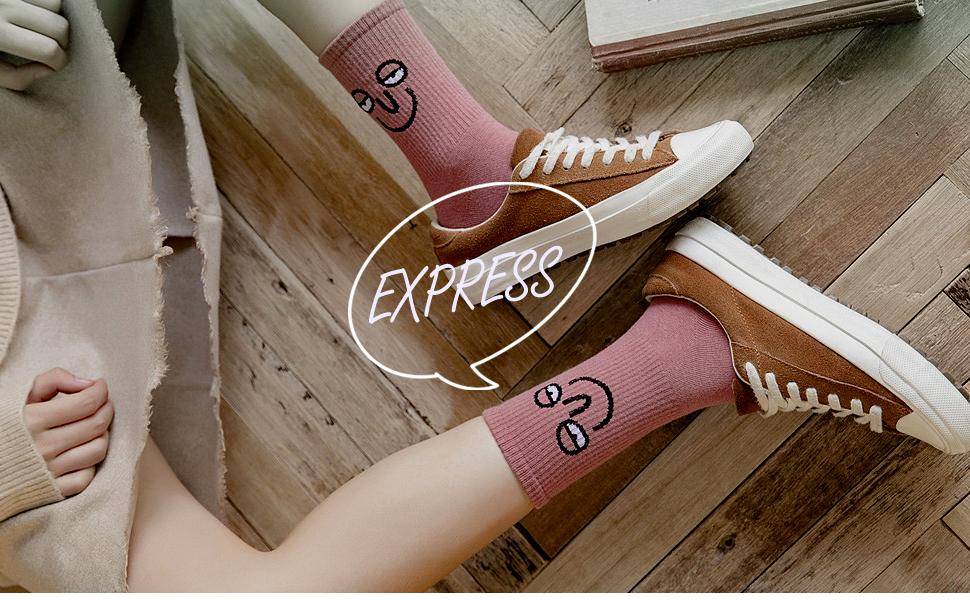 express Funny Crew Socks Colorful Combed Cotton Fun Personality Expression Fashion Emotions Socks