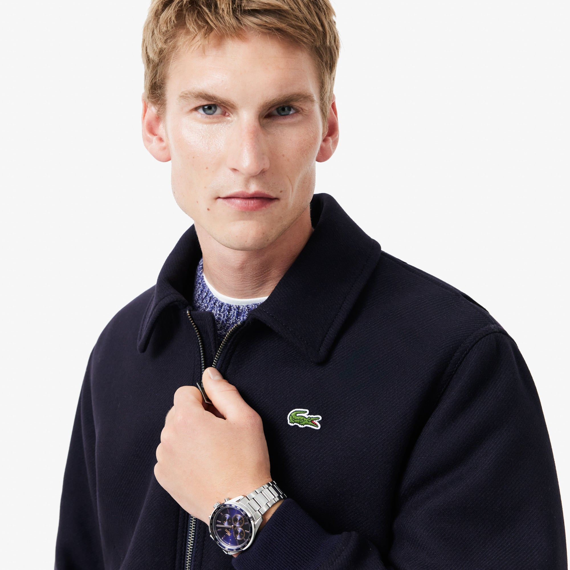 Zipped Padded Wool Aviator Jacket-BH2888