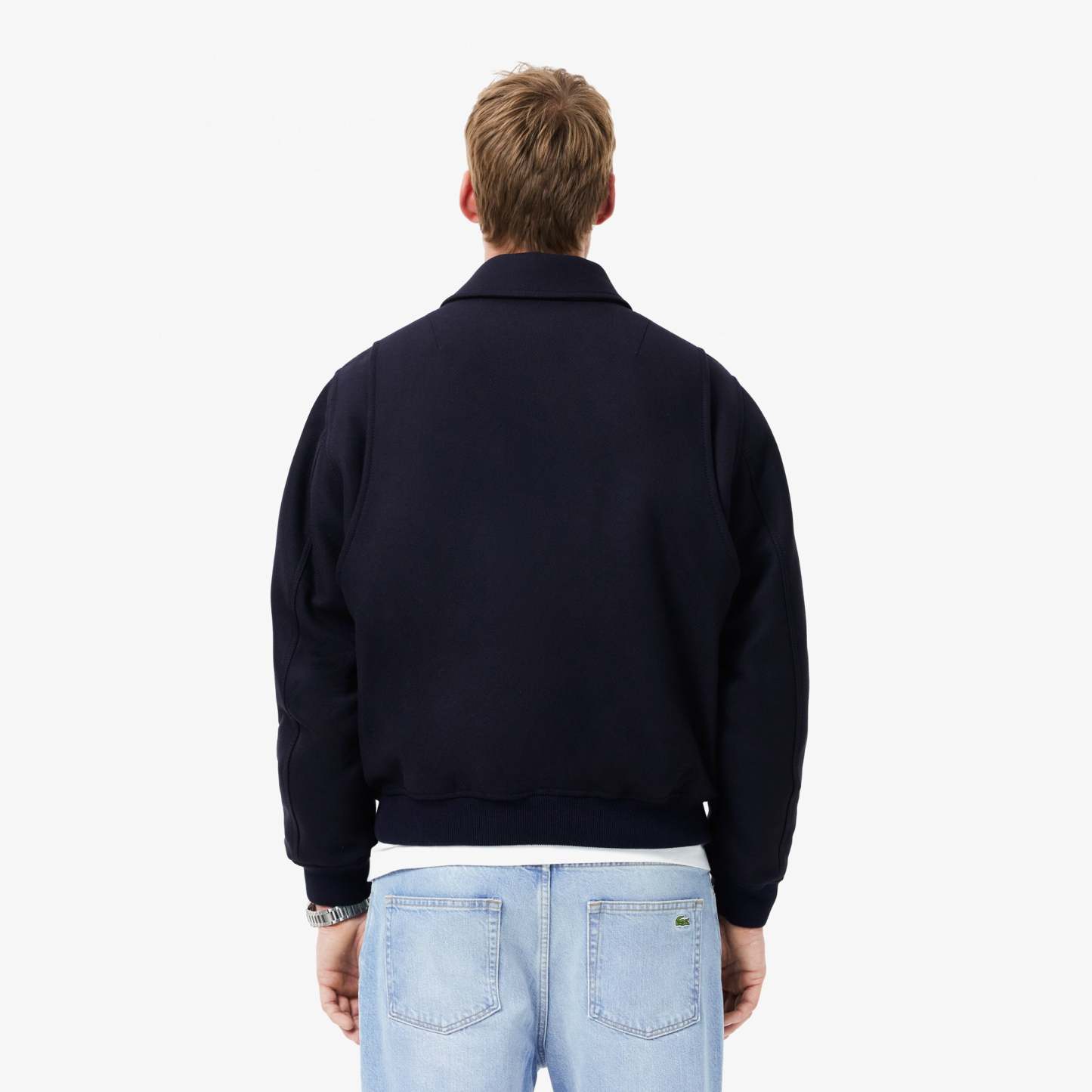 Zipped Padded Wool Aviator Jacket-BH2888