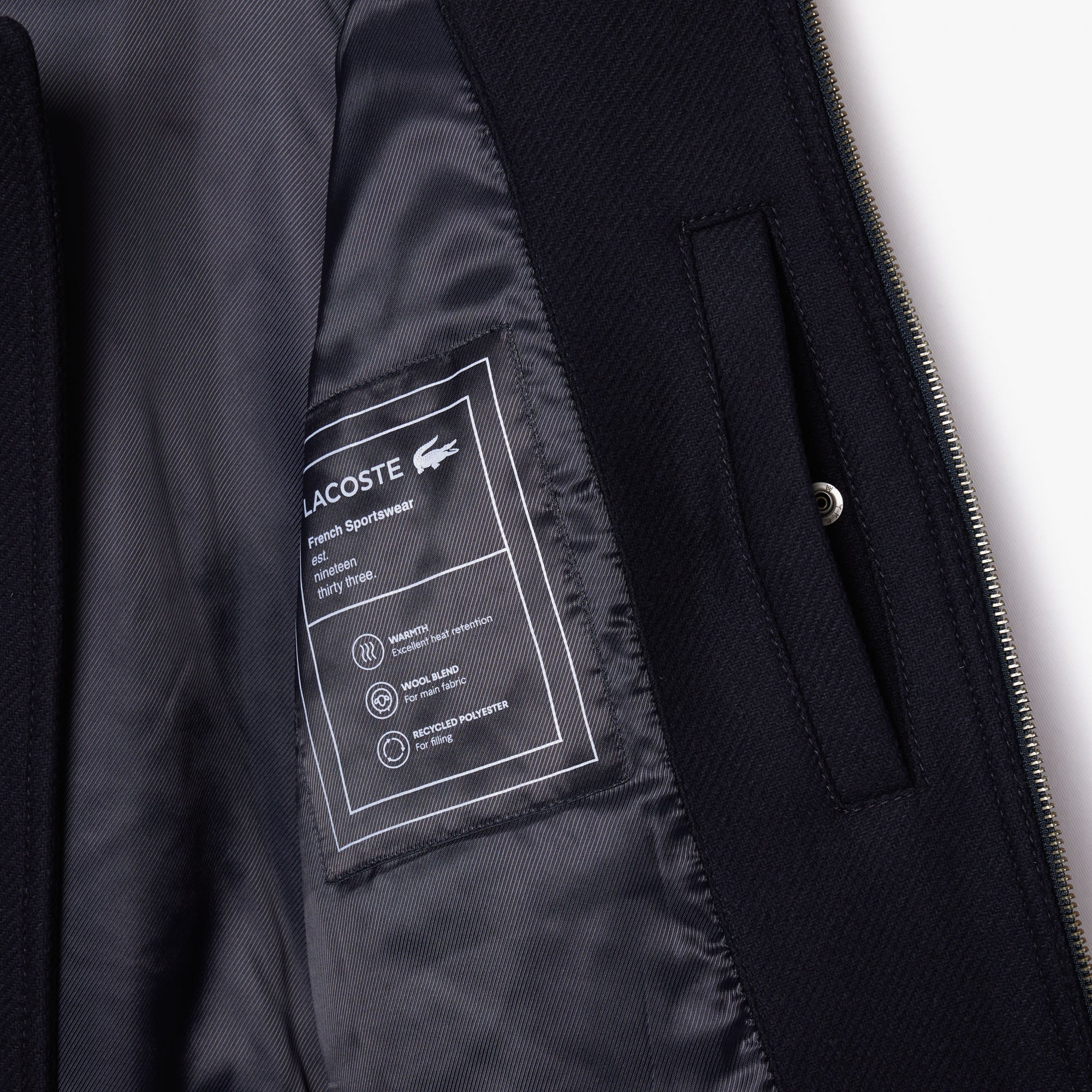 Zipped Padded Wool Aviator Jacket-BH2888