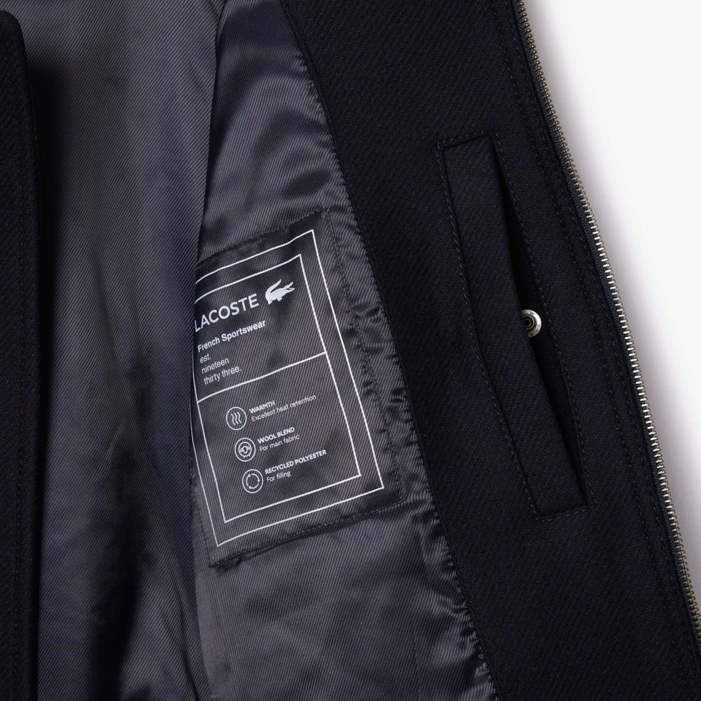 Zipped Padded Wool Aviator Jacket-BH2888