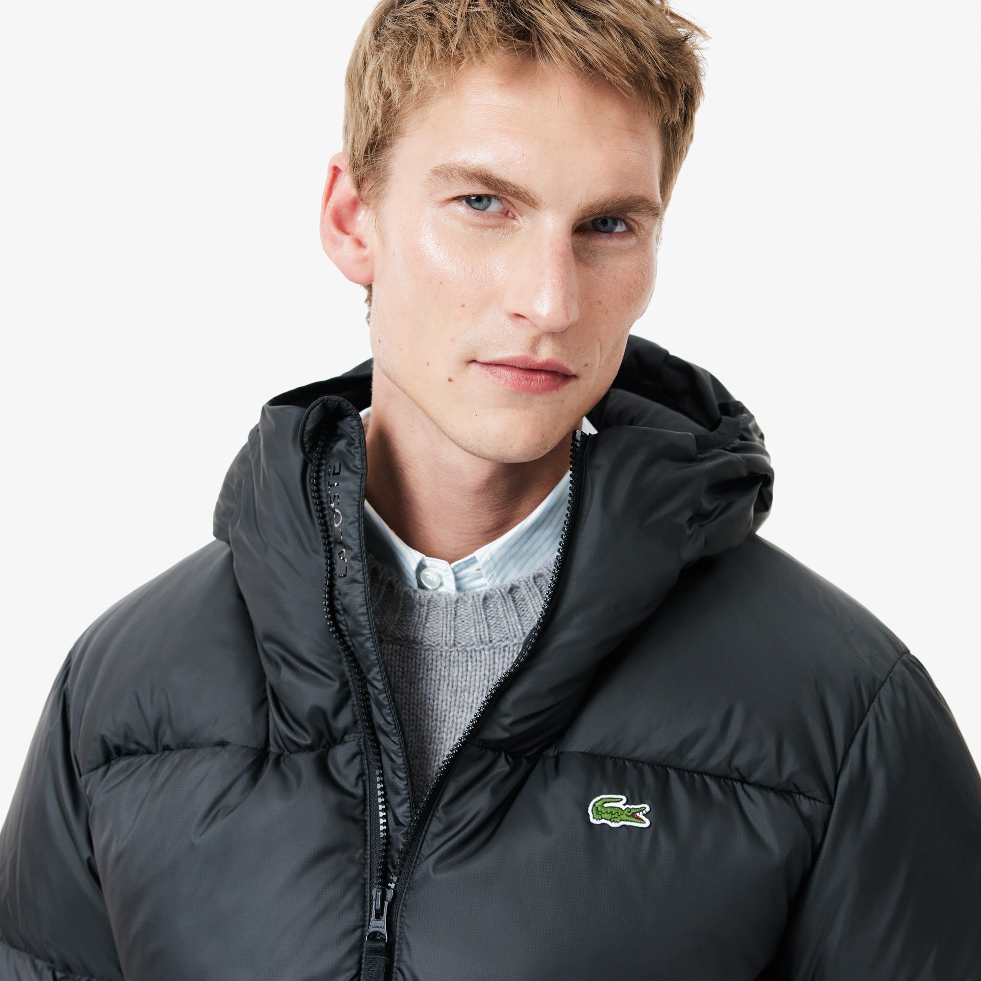 Short Water-Repellent Hooded Puffed Jacket-BH2905