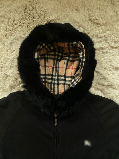  fur zip-up hoodie