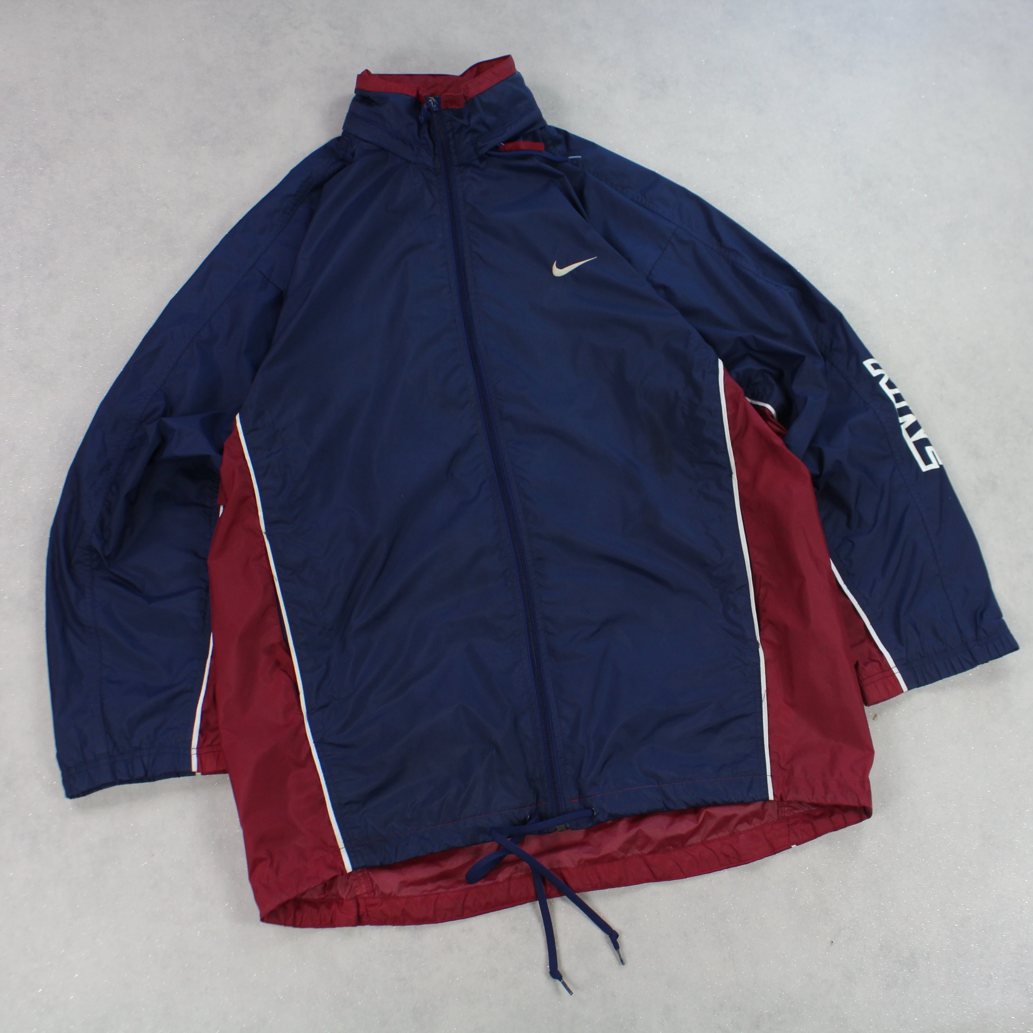 RARE 90s Hooded Track Jacket Burgundy