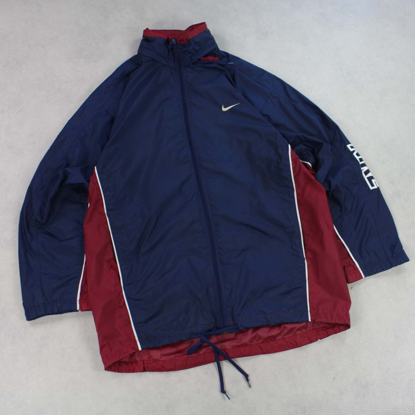 RARE 90s Hooded Track Jacket Burgundy