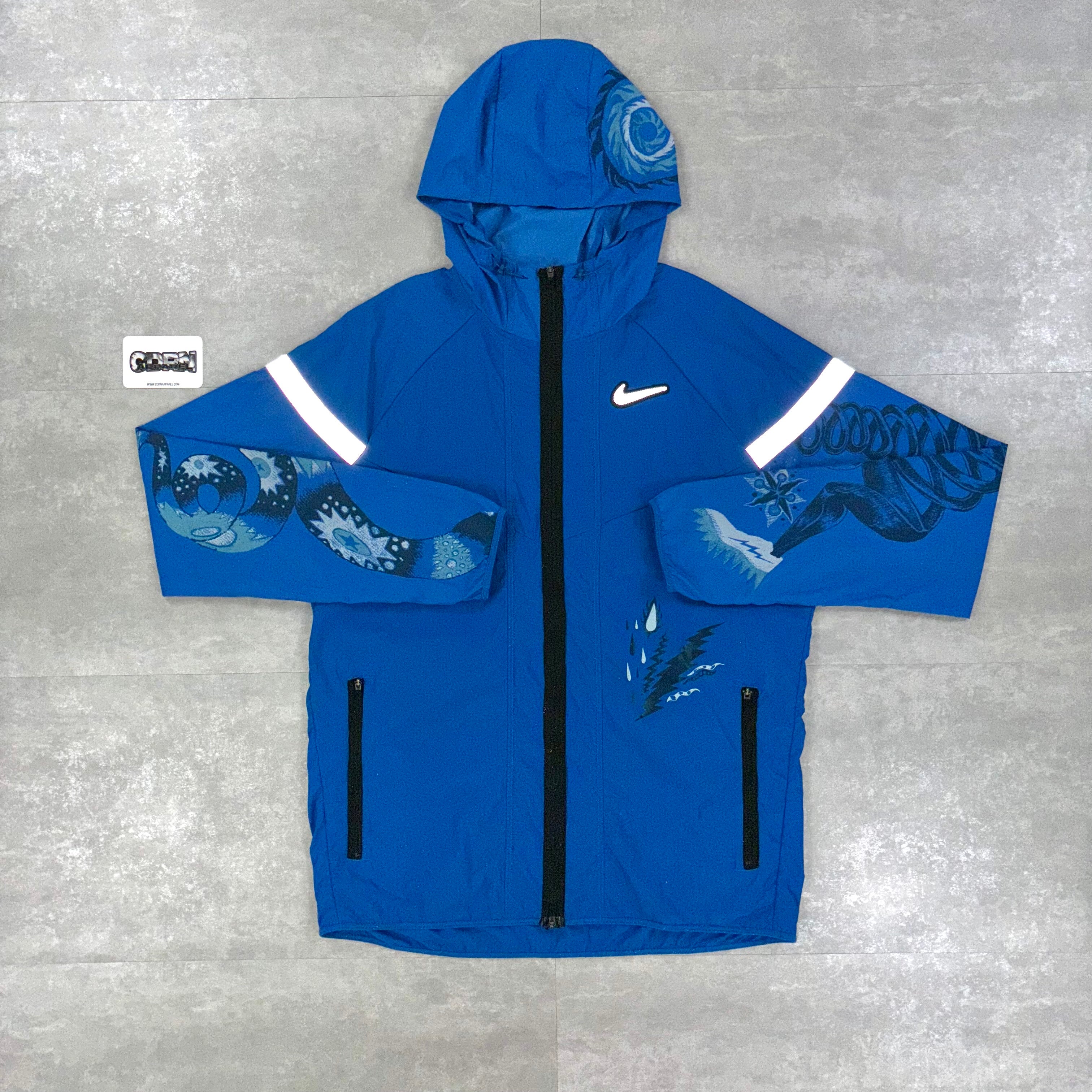 Nike Blue Wildrun Chinese Windbreaker Jacket & Blue Wildrun Flex Stride Shorts Set