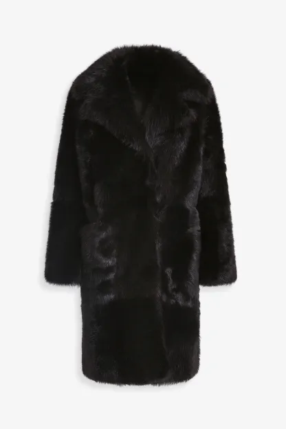evita Plush Shearling Coat