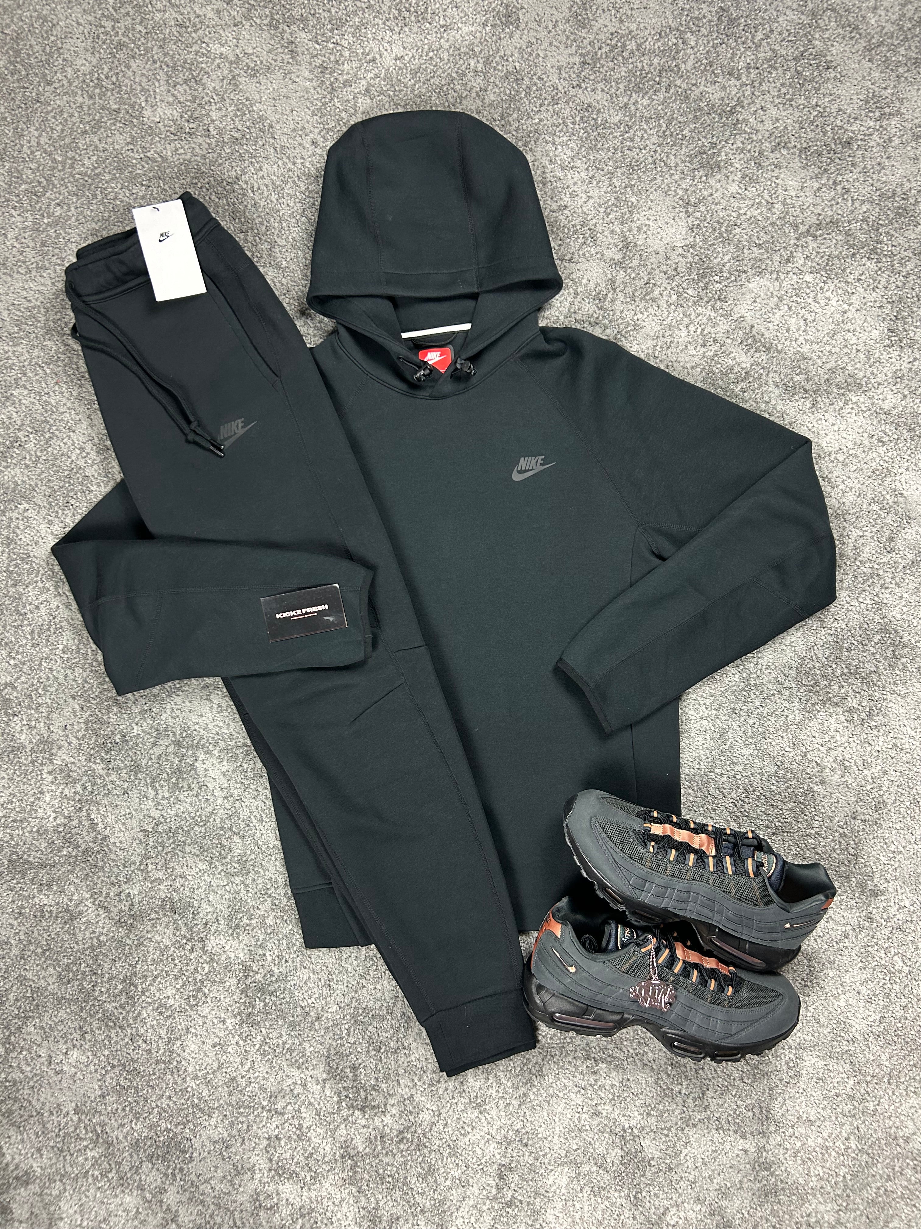 Nike Tech Fleece Hoodie Black Tracksuit