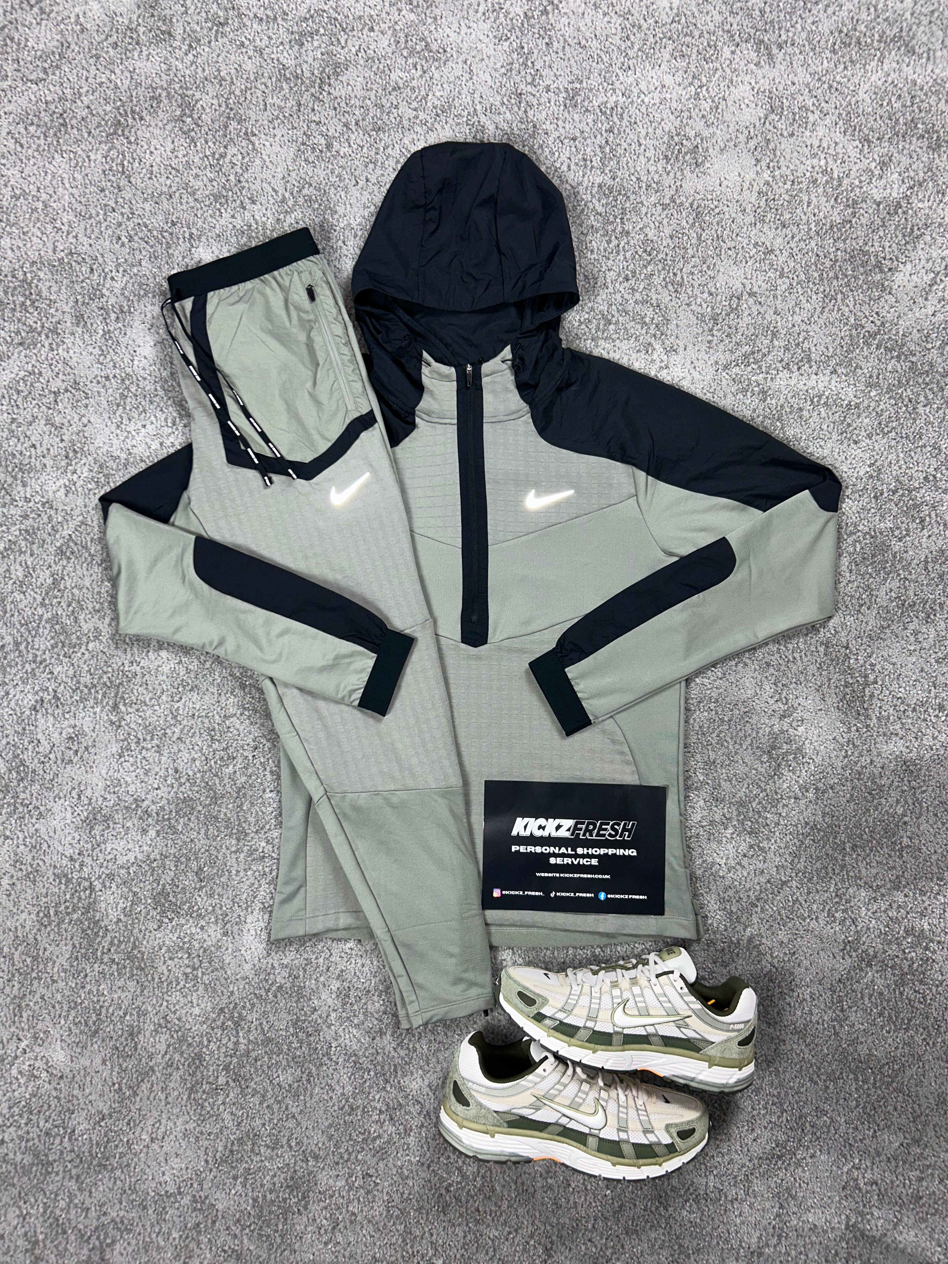 Nike Performance Half Zip Light Khaki Green Tracksuit