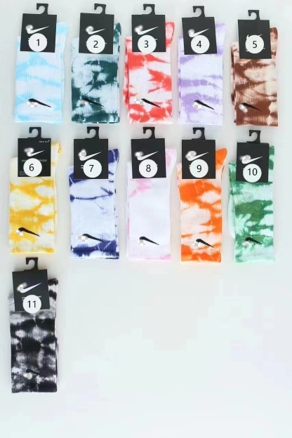  Four-Season High-Tube Tie-Dyed Basketball Mid-Tube Sports Running Short Socks