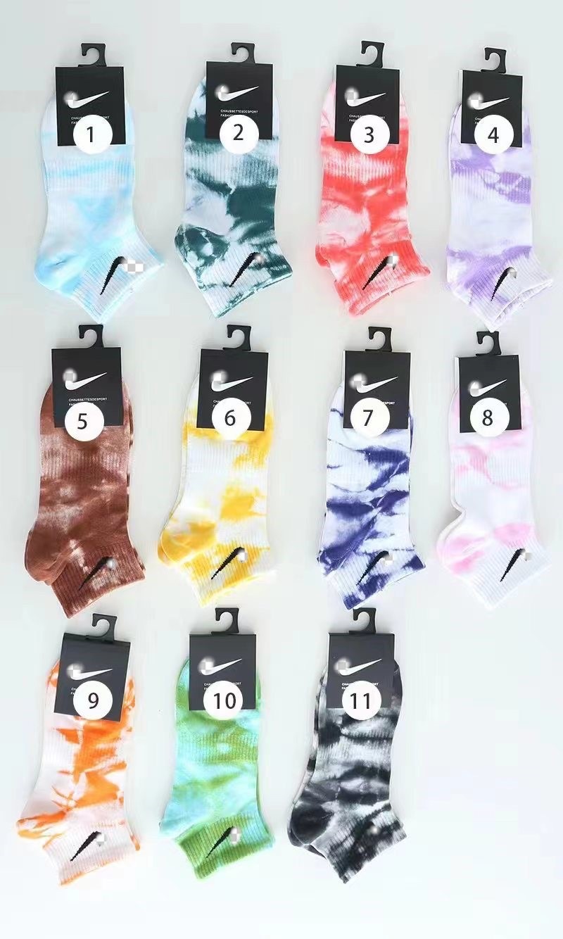  Four-Season High-Tube Tie-Dyed Basketball Mid-Tube Sports Running Short Socks