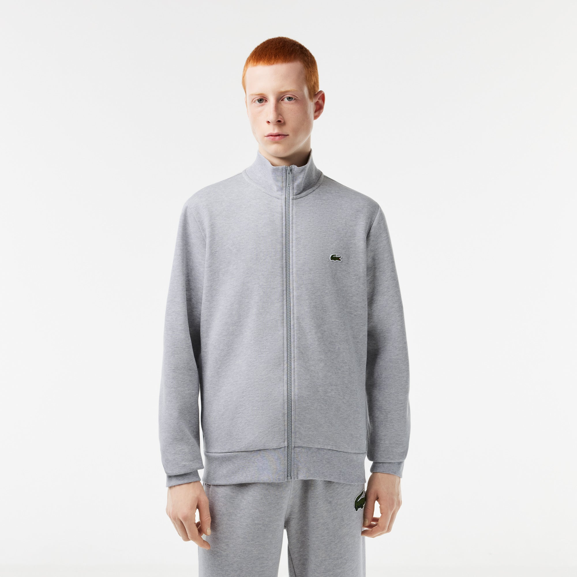 Zip-Up High Neck Fleece Sweatshirt-SH9622