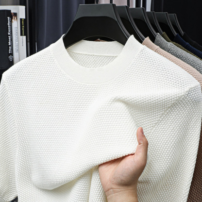 Last Day 50% OFF🔥Men's summer cotton pineapple pattern knitted short sleeves 