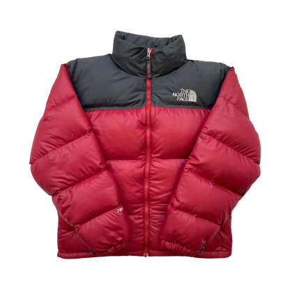 The North Face Light Maroon Red Puffer Jacket WITH REPAIR & STAIN