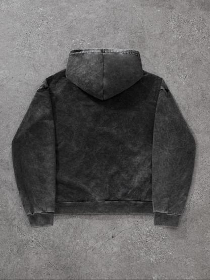 Men's Letter Print Zip Up Hoodie, Casual Loose Street Long Sleeve Hooded Sweatshirt for Daily Wear, Men's Clothes for All Seasons