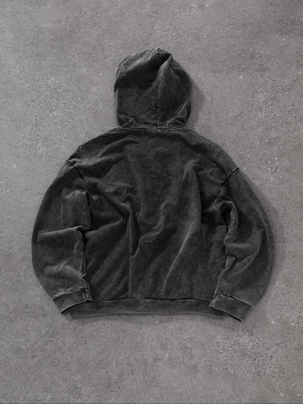 Men's Regular Fit Cross Print Zip Up Hoodie, Casual Long Sleeve Hooded Jacket for Daily Wear, Fashion Men's Clothes for All Seasons, Cotton, Graphic Menswear