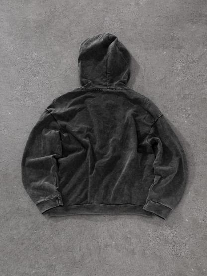 Men's Regular Fit Cross Print Zip Up Hoodie, Casual Long Sleeve Hooded Jacket for Daily Wear, Fashion Men's Clothes for All Seasons, Cotton, Graphic Menswear