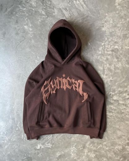 Puff Print Monochrome Reborn Pullover Hoodie