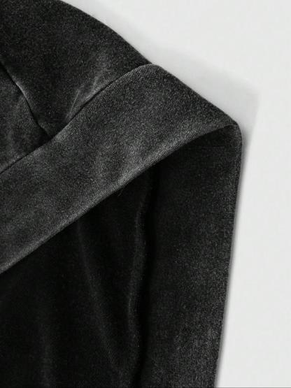 Men's Letter Print Zip Up Hoodie, Casual Loose Street Long Sleeve Hooded Sweatshirt for Daily Wear, Men's Clothes for All Seasons