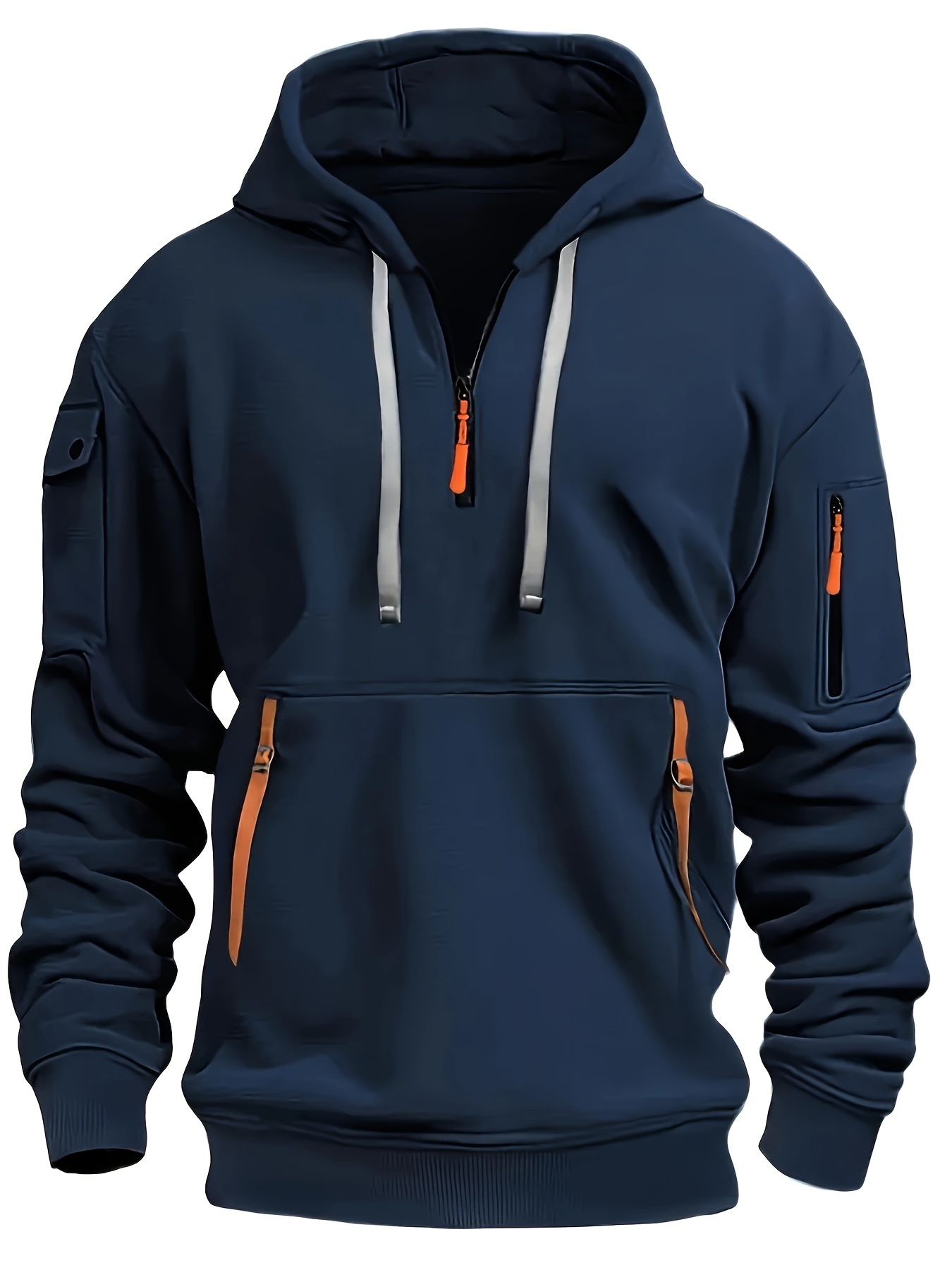 Men's Stylish Casual Zipper Hooded Sweatshirt With Pocket