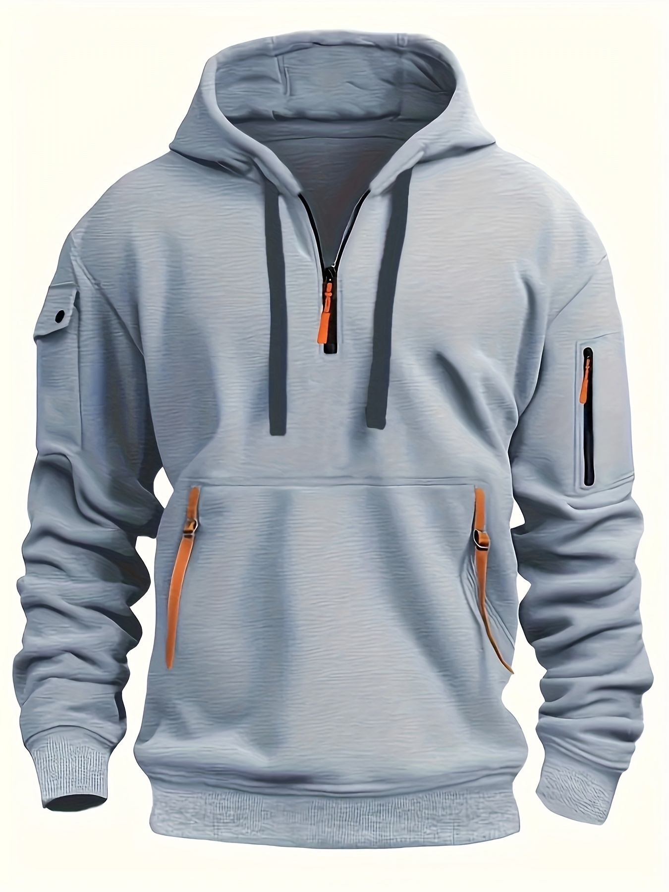 Men's Stylish Casual Zipper Hooded Sweatshirt With Pocket