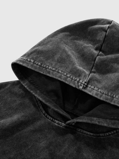 Men's Regular Fit Cross Print Zip Up Hoodie, Casual Long Sleeve Hooded Jacket for Daily Wear, Fashion Men's Clothes for All Seasons, Cotton, Graphic Menswear