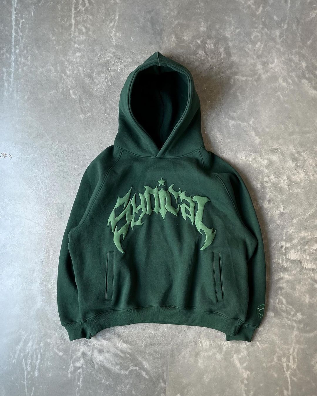 Puff Print Monochrome Reborn Pullover Hoodie
