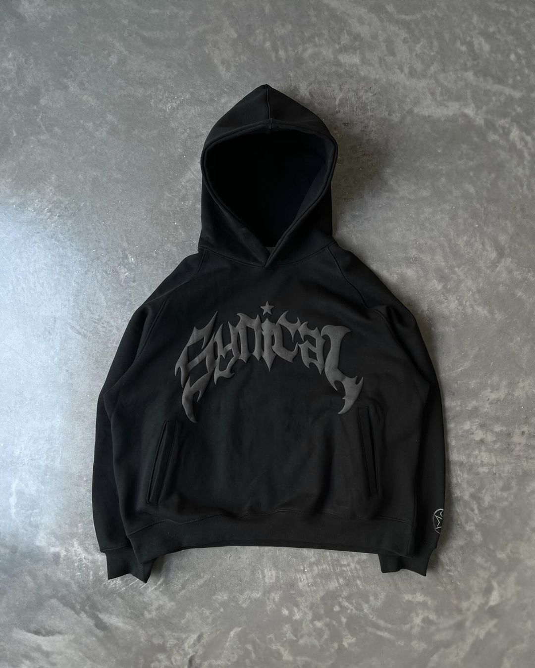 Puff Print Monochrome Reborn Pullover Hoodie