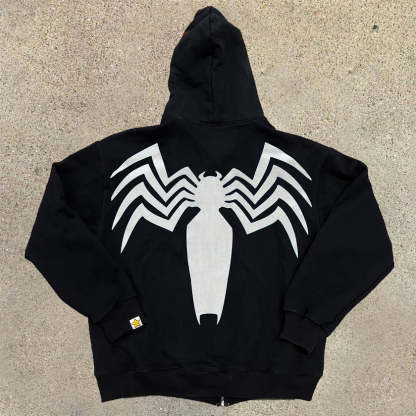 Funny print long-sleeved zipper sweatshirt