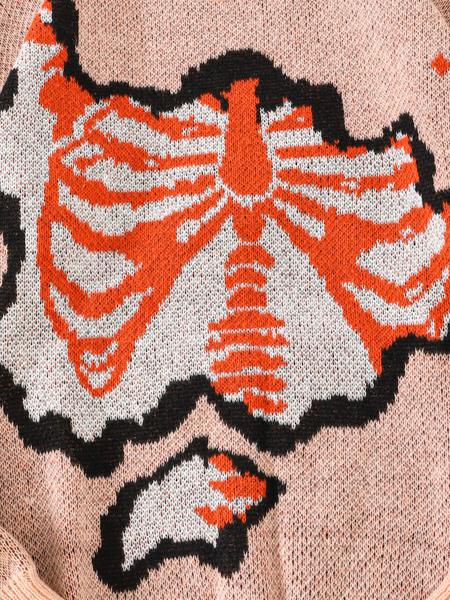 Men's Skull Print Knit Sweater, Casual Autumn/winter Fashion, Street Style Design, Perfect for Daily Wear & Gifts Men's Skull Print Knit Sweater, Casual Autumn/winter Fashion, Street Style Design, Perfect for Daily Wear & Gifts