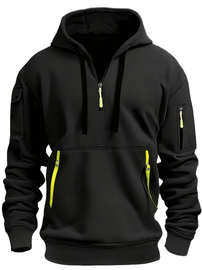 Men's Stylish Casual Zipper Hooded Sweatshirt With Pocket
