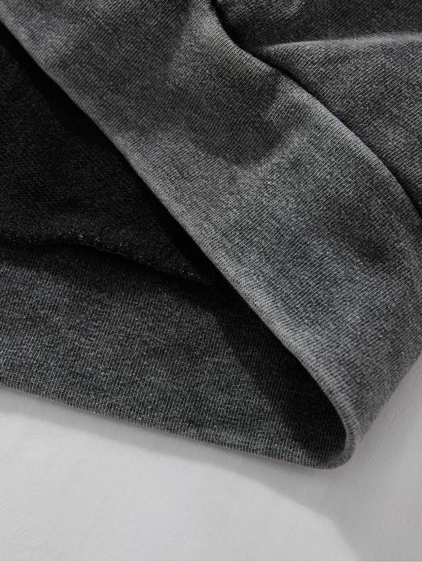 Men's Letter Print Zip Up Hoodie, Casual Loose Street Long Sleeve Hooded Sweatshirt for Daily Wear, Men's Clothes for All Seasons