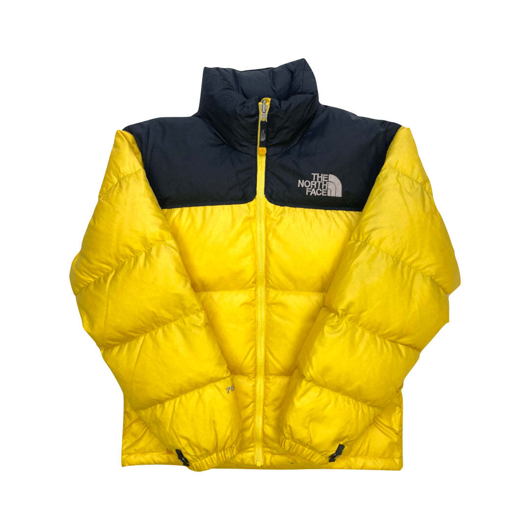 The North Face Yellow Puffer Jacket WITH STAINS