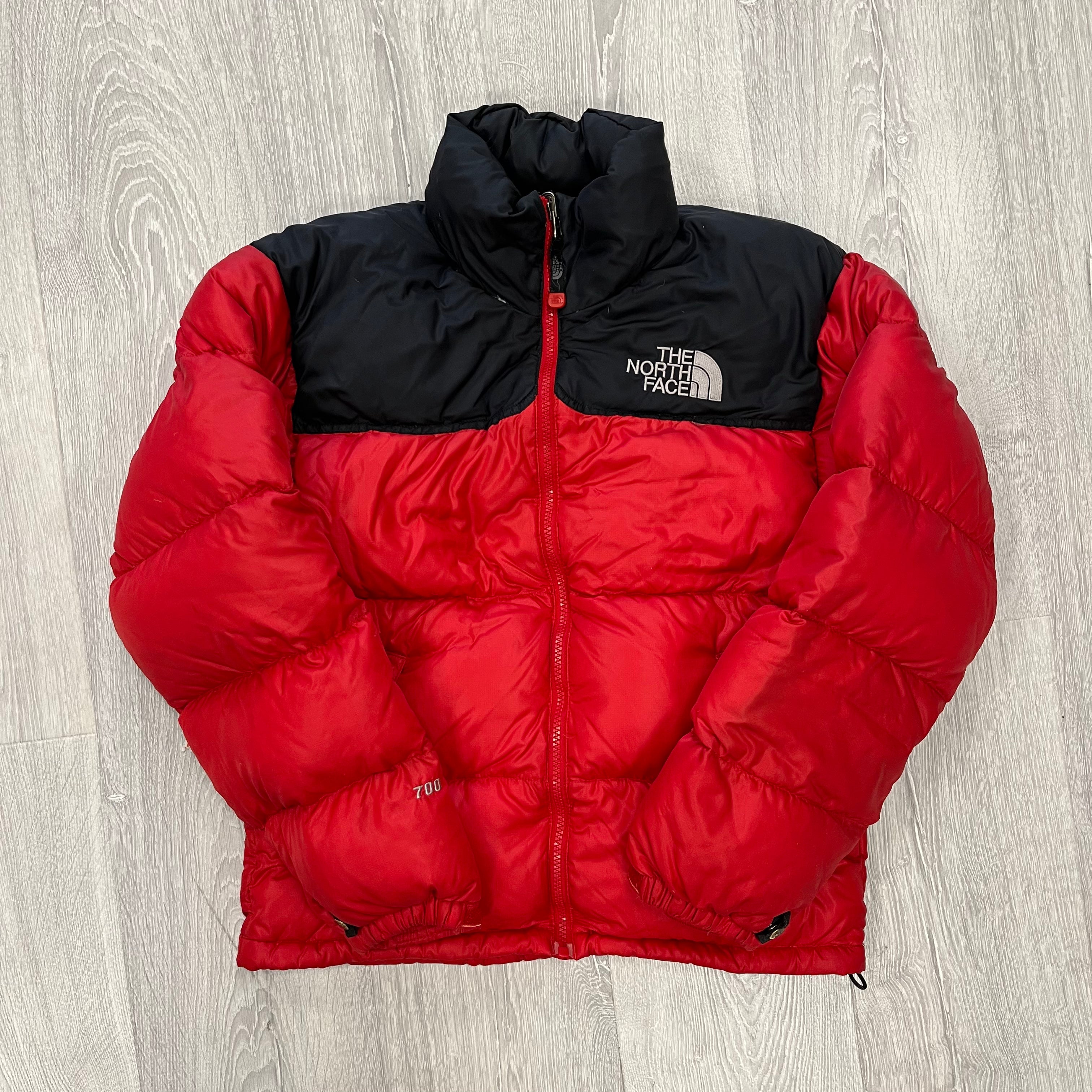 The North Face Red Puffer Jacket WITH STAIN