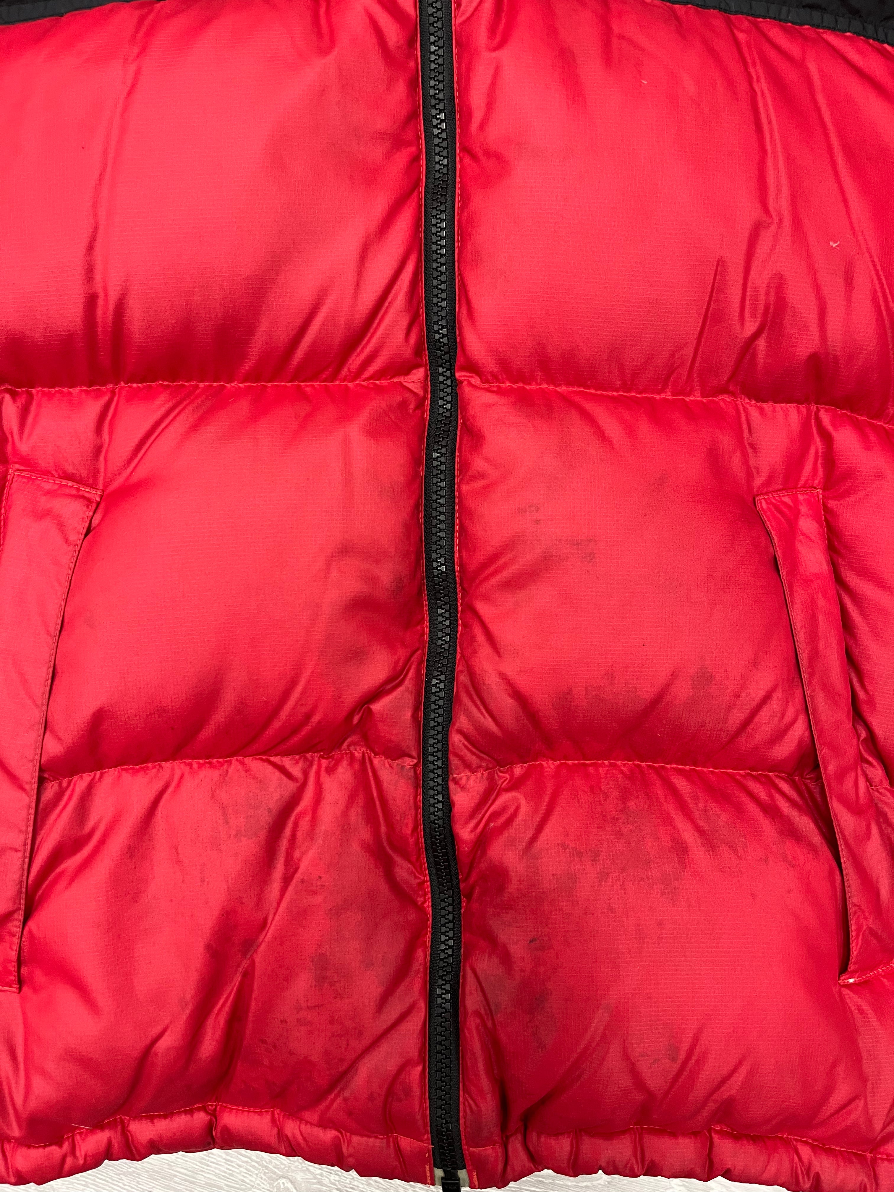 The North Face Red Puffer Jacket WITH STAIN