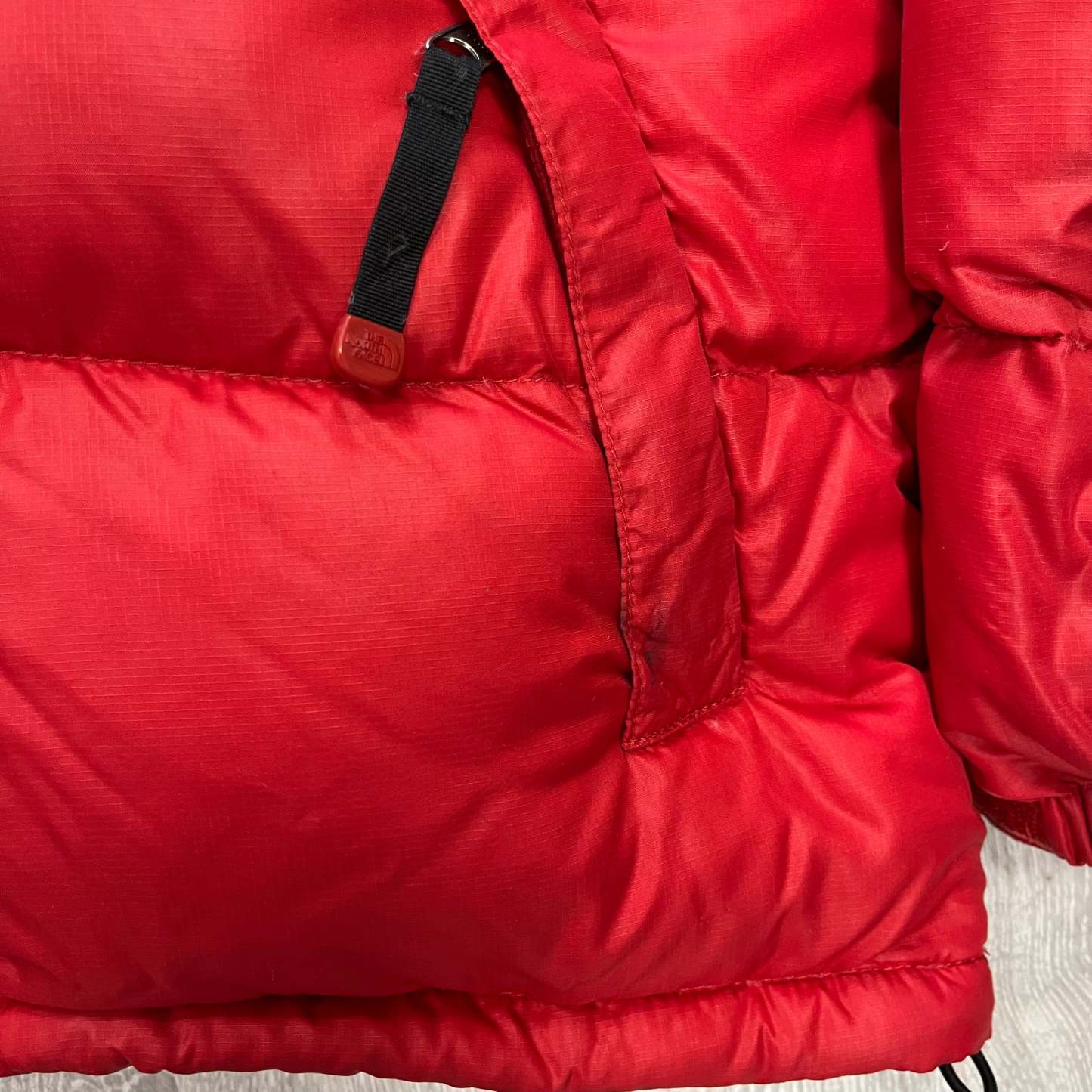 The North Face Red Puffer Jacket WITH STAIN