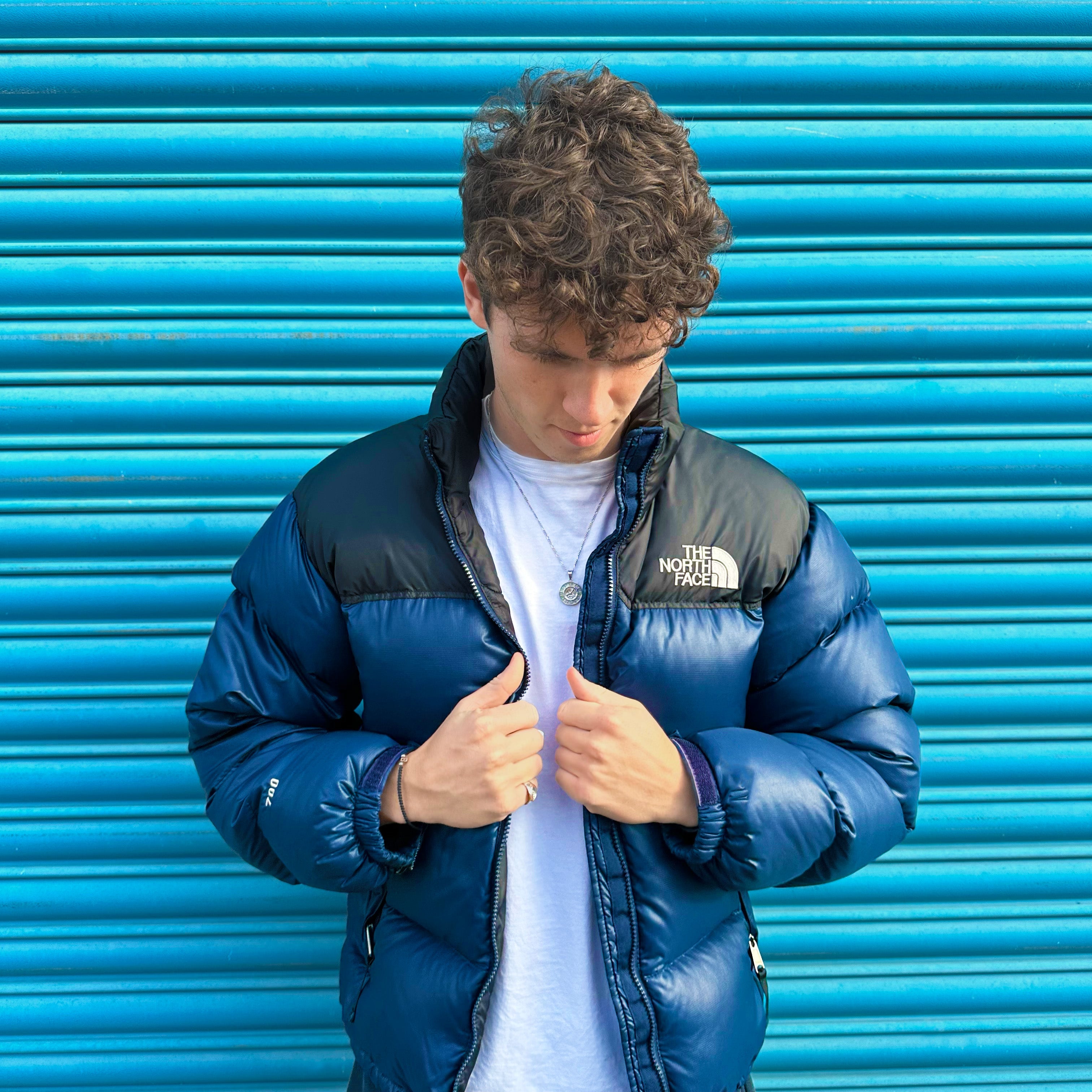 The North Face Navy Blue Puffer Jacket WITH SMALL STAIN