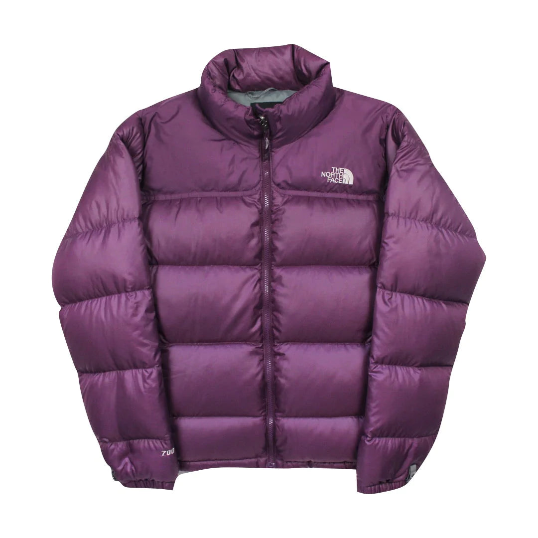 The North Face Womens Purple Puffer Jacket WITH STAIN