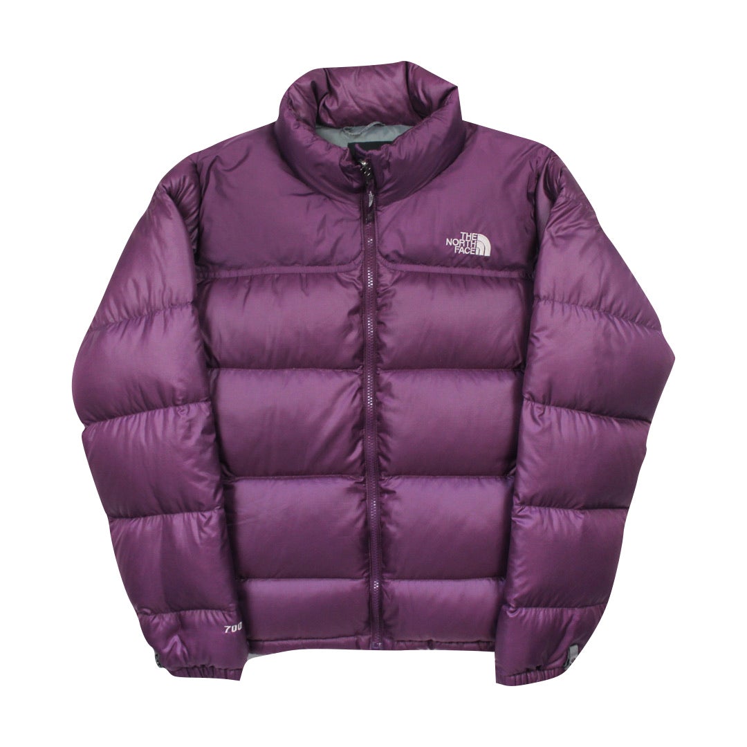 The North Face Womens Purple Puffer Jacket WITH STAIN