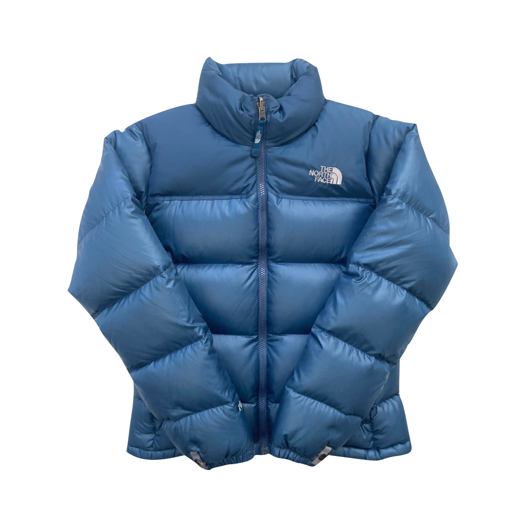 The North Face Womens Blue Puffer Jacket WITH STAIN
