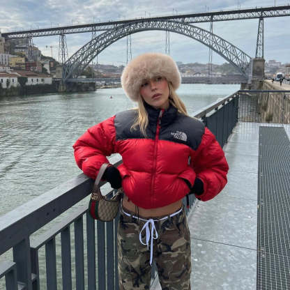 The North Face Red Puffer Jacket WITH DAMAGE