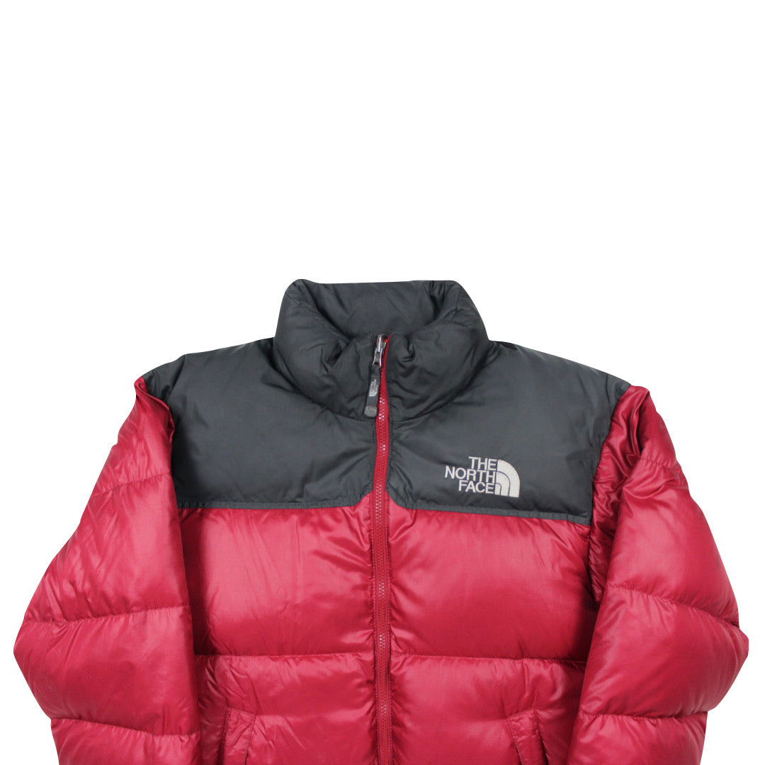 The North Face Light Maroon Red Puffer Jacket WITH STAIN AND REPAIR